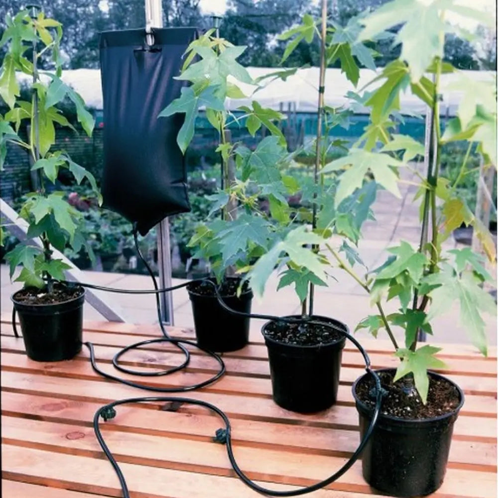 drip watering system in greenhouse watering pots